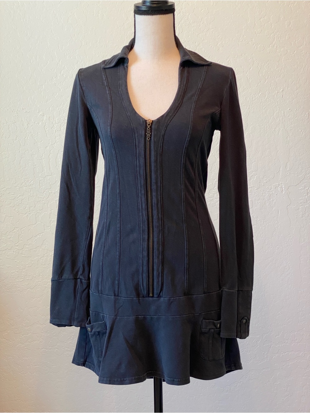 NOMADS HEMP WEAR Black Long Sleeve Tunic organic cotton hemp